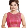 Women Madhu Fashion | Women'S Traditional Rich Banaras Brocade Sleeveless Readymade Saree Blouse - Madhu Fashion