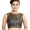 Women Madhu Fashion | Women'S Traditional Rich Banaras Brocade Sleeveless Readymade Saree Blouse - Madhu Fashion