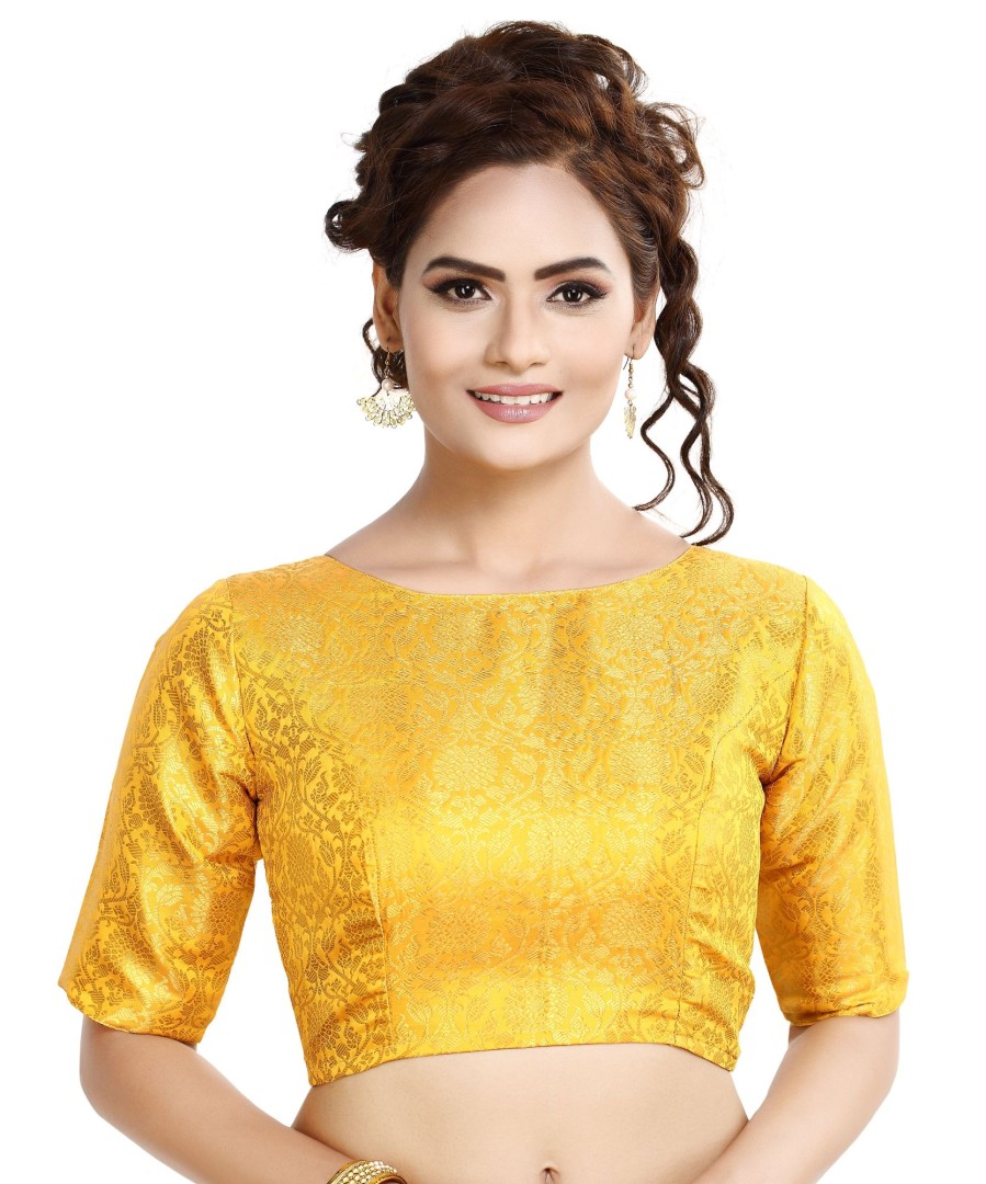 Women Madhu Fashion | Women'S Traditional Benaras Brocade Readymade Stitched Saree Blouse - Madhu Fashion