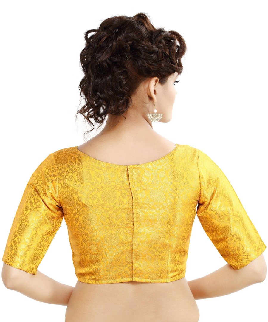 Women Madhu Fashion | Women'S Traditional Benaras Brocade Readymade Stitched Saree Blouse - Madhu Fashion