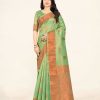 Women Sweet Smile | Women'S Light Color Stylish Saree With Blouse Set - Sweet Smile Green