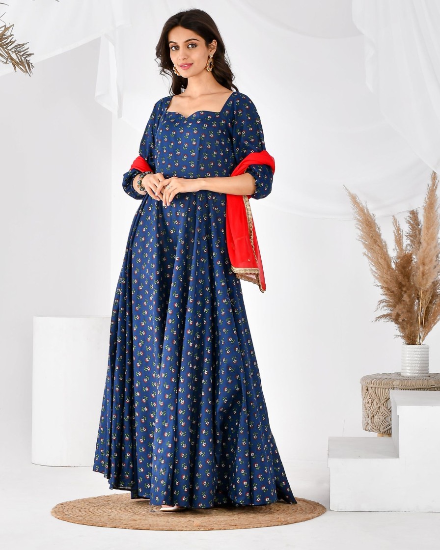 Women RANGPUR | Women'S Anarkali Set-Rangpur Blue