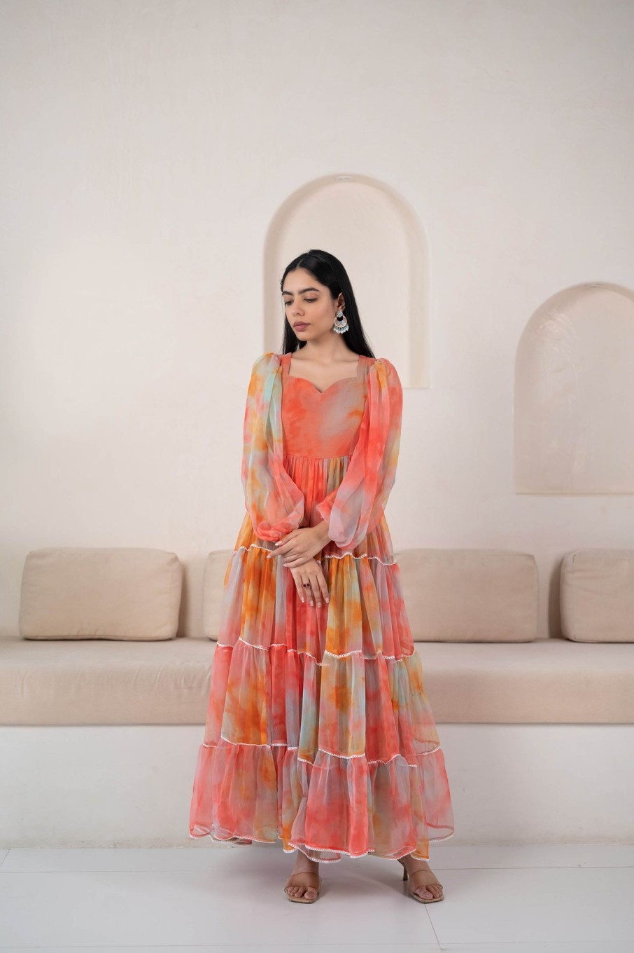 Women SARAS THE LABEL | Multicoloured Gown For Women By Saras The Label- (1Pc Dress) Multi Color