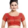 Women Madhu Fashion | Women'S Short Sleeves Banaras Brocade Readymade Saree Blouse - Madhu Fashion