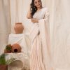 Women Angoshobha | Women'S Traditional Faded Handwoven Linen Saree - Angoshobha Pink