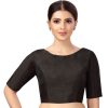 Women Shringaar | Women'S Polyester Plain Coloured Saree Blouse. - Shringaar Black