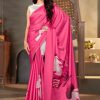 Women Monjolika | Women'S Monjolika Fashion Pink Color Satin Digital Print Saree - Monjolika