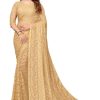 Women Vamika | Women'S Pearls Net Saree - Vamika Brown