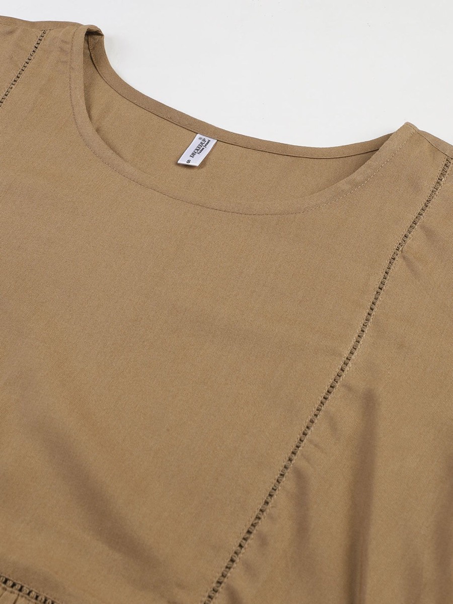 Women DECKEDUP | Women'S Rayon Soild Top - Deckedup Brown