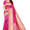 Women Varanga | Women'S Color Banarasi Silk Saree With Blouse - Varanga Pink