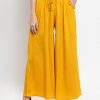 Women Wahe-NOOR | Women'S Mustard Solid Rayon Sharara - Wahe-Noor