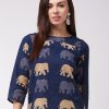 Women InWeave | Women'S Elephant Print Blue Top - Inweave