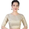 Women Shringaar | Women Cream Brocade Saree Blouse By Shringaar (1Pc)