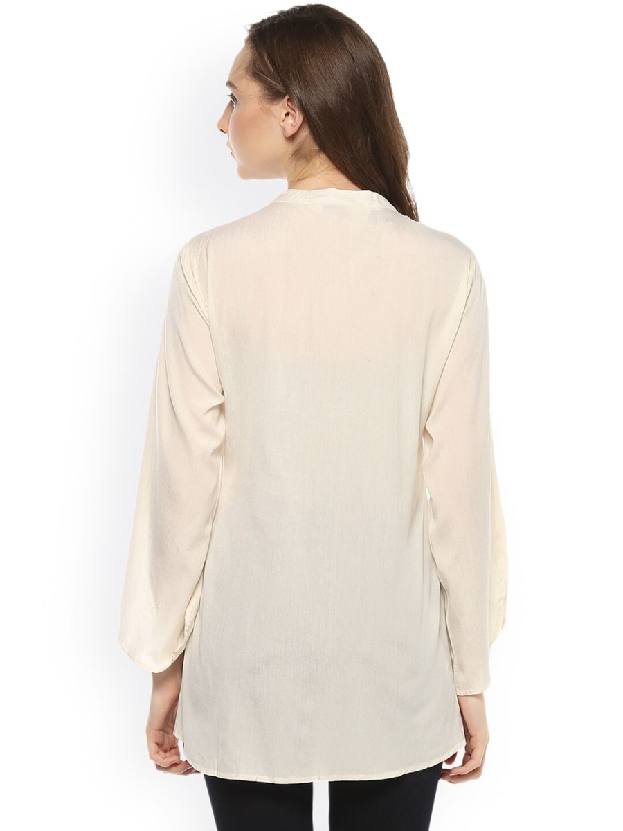 Women Wahe-NOOR | Women'S Off-White Embroidered Top - Wahe-Noor