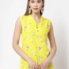 Women Myshka | Women Yellow Cotton Top By Myshka (1 Pc Set)