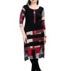 Women Ziyaa | Women'S Color Straight Digital Print Crepe Kurta - Ziyaa Black