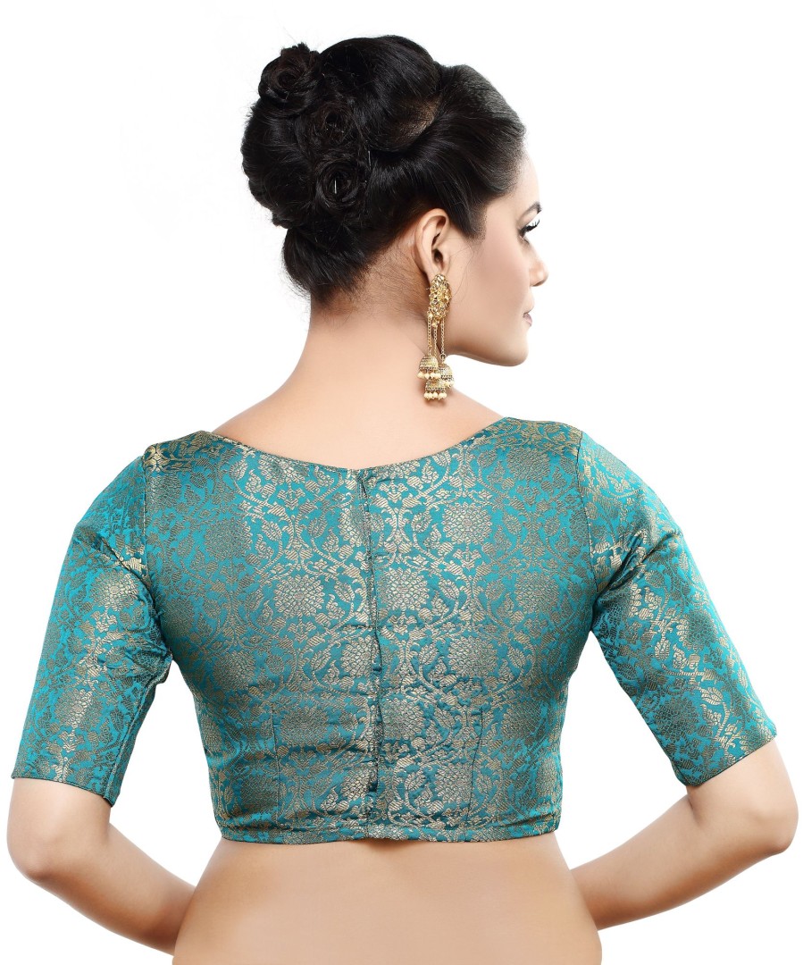 Women Madhu Fashion | Women'S Traditional Benaras Brocade Readymade Stitched Saree Blouse - Madhu Fashion