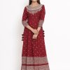 Women Kipek | Women'S Rayon Anarkali Kurta By Kipek (1Pc) Maroon