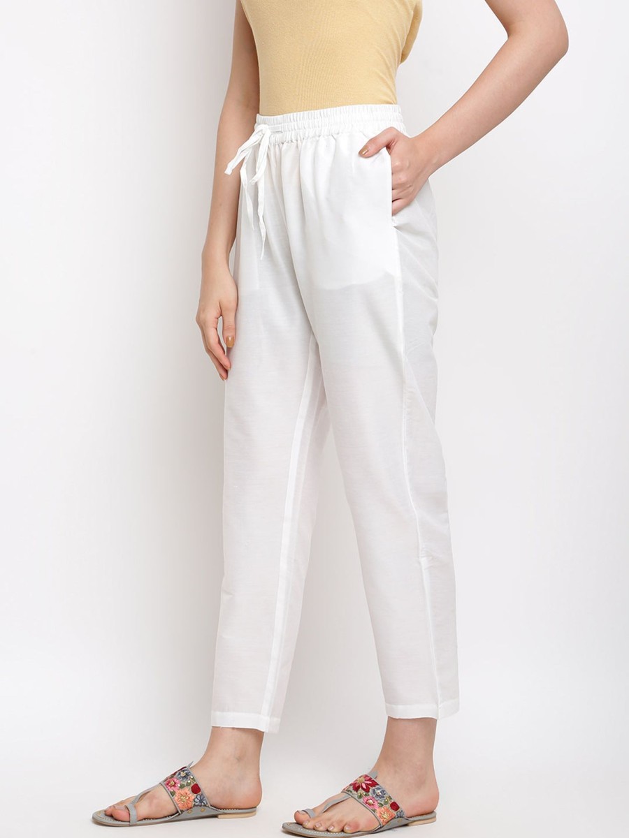 Women IMARA | Women'S Off Solid Straight Pants - Imara White