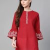 Women Bhama Couture USA | Women'S Printed Tunic - Bhama Couture Usa Maroon