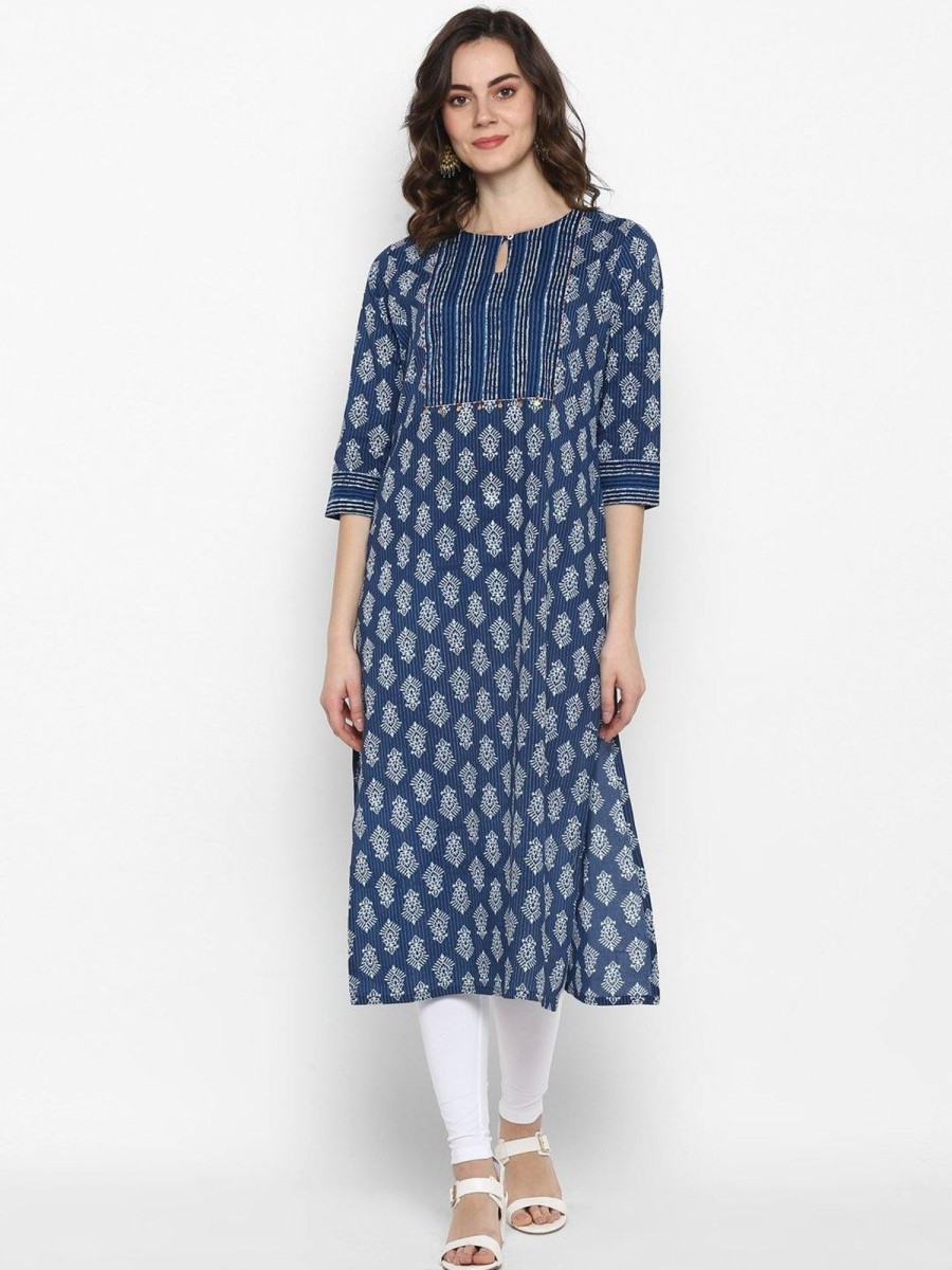 Women Janasya | Women'S Blue Cotton Kurta - Janasya