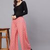 Women AKS | Women'S Geometric Print Relaxed Fit Palazzo - Aks Pink