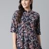 Women Divena | Women'S Blue Printed Rayon Top - Divena