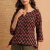 Women Janasya | Women'S Black Cotton Top-Janasya