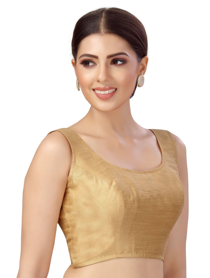 Women Shringaar | Women'S Polyester Sleeveless Saree Blouse. - Shringaar Gold