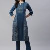 Women Ziyaa | Women Teal Blue Printed Kurta By Ziyaa (1Pc)