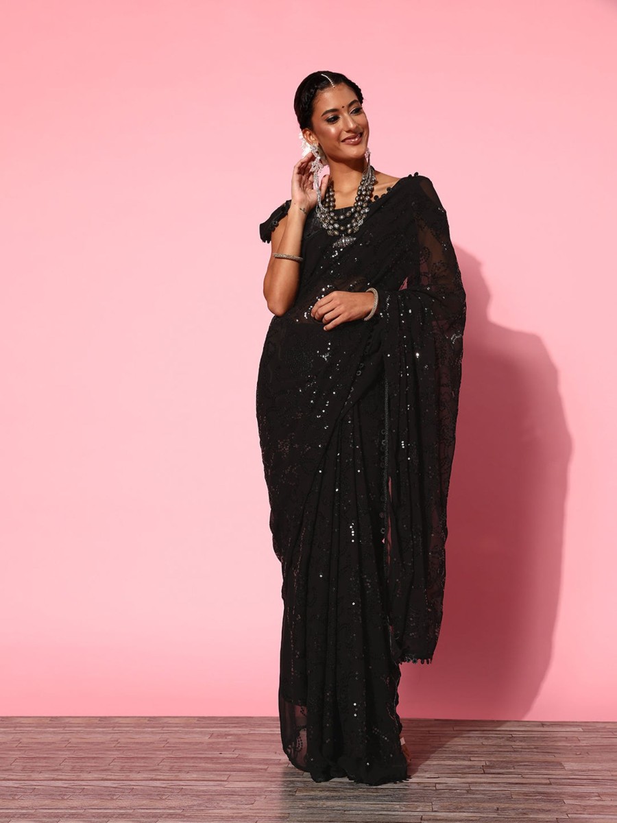 Women Dwija Fashion | Women'S Colour Saree Collection - Dwija Fashion Black