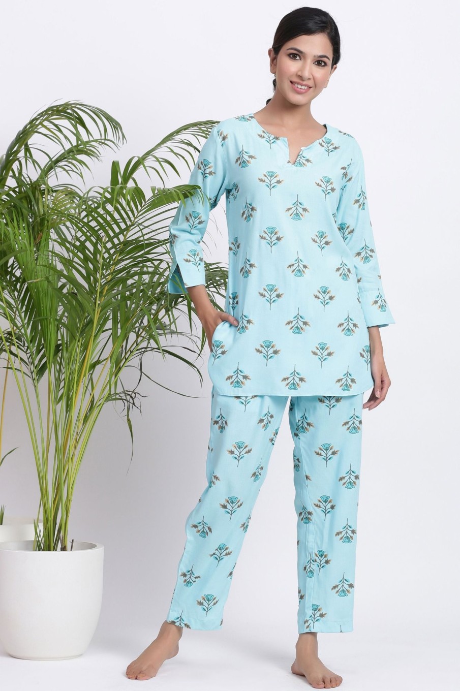 Women Gillori | Women'S Alice Blue Comfort Set - Gillori