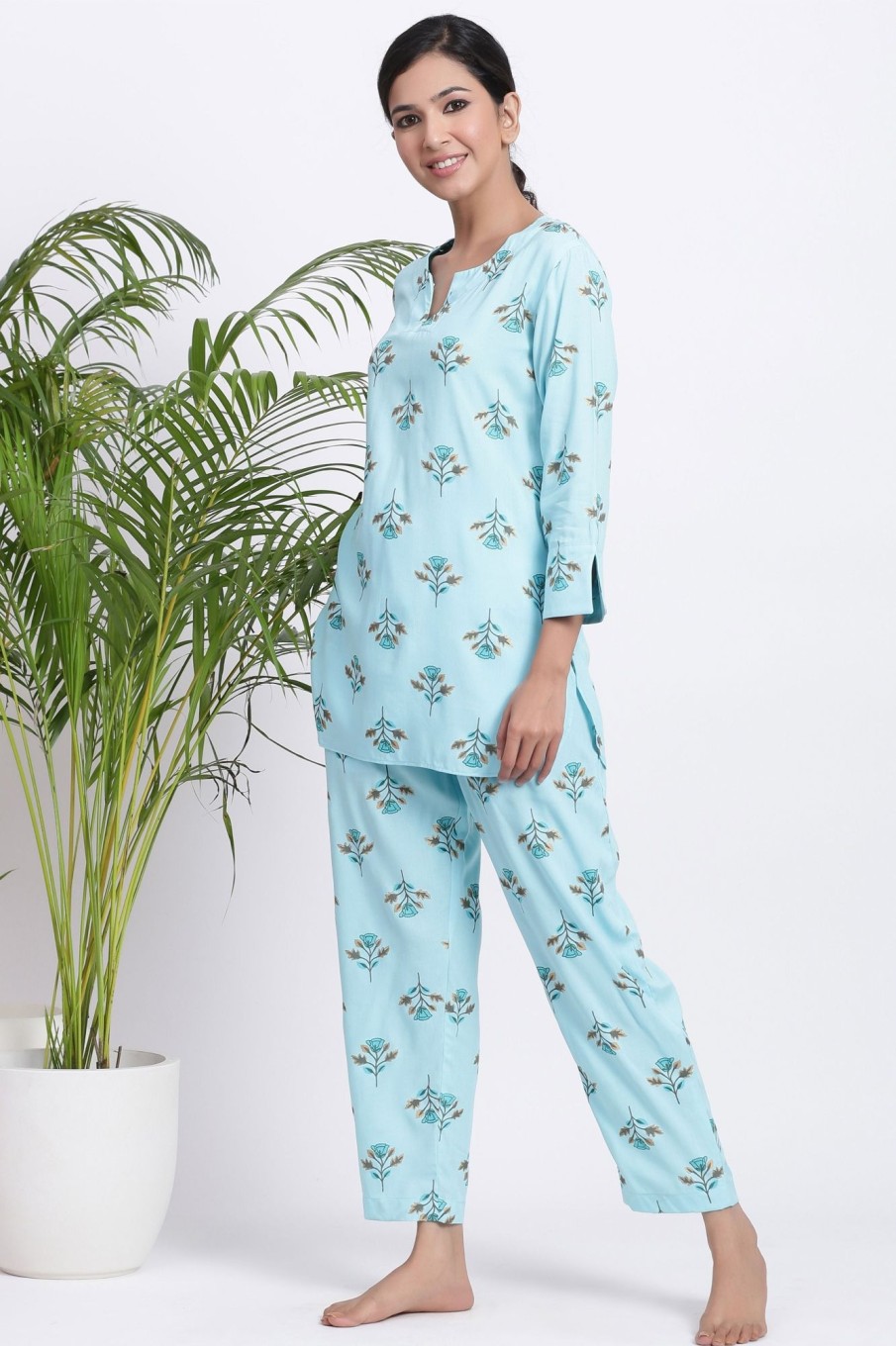 Women Gillori | Women'S Alice Blue Comfort Set - Gillori