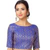 Women Shringaar | Women'S Royal Blue Brocade Blouse By Shringaar- (1Pc Set)