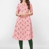 Women Vbuyz | Women'S Pink Cotton Kurta By Vbuyz (1Pc)