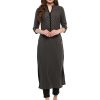 Women Ziyaa | Women Crepe Kurta By Ziyaa (1 Pc Set) Grey