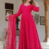 Women Geeta Fashion | Women'S Rani Sequence Anarkali Set - Geeta Fashion Pink