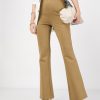 Women Lyush | Women'S Beige Bell Bottom 4-Way Stretch Pants - Lyush