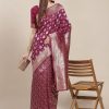 Women Varanga | Women'S Color Banarasi Silk Saree With Blouse - Varanga Purple