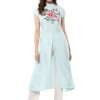 Women Ziyaa | Women'S Crepe Kurta - Ziyaa Sky Blue