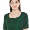 Women Shringaar | Women'S Polyester Solid Short Sleeve Saree Blouse. - Shringaar Green