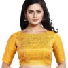 Women Madhu Fashion | Women'S Polyester Half Sleeve Saree Blouse - Madhu Fashion Yellow