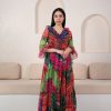 Women SARAS THE LABEL | Women'S Bandhani Print Gown By Saras The Label - (1Pc Set) Multi Color