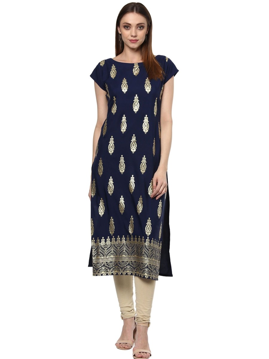 Women Ziyaa | Women Printed Kurta By Ziyaa (1 Pc Set) Blue