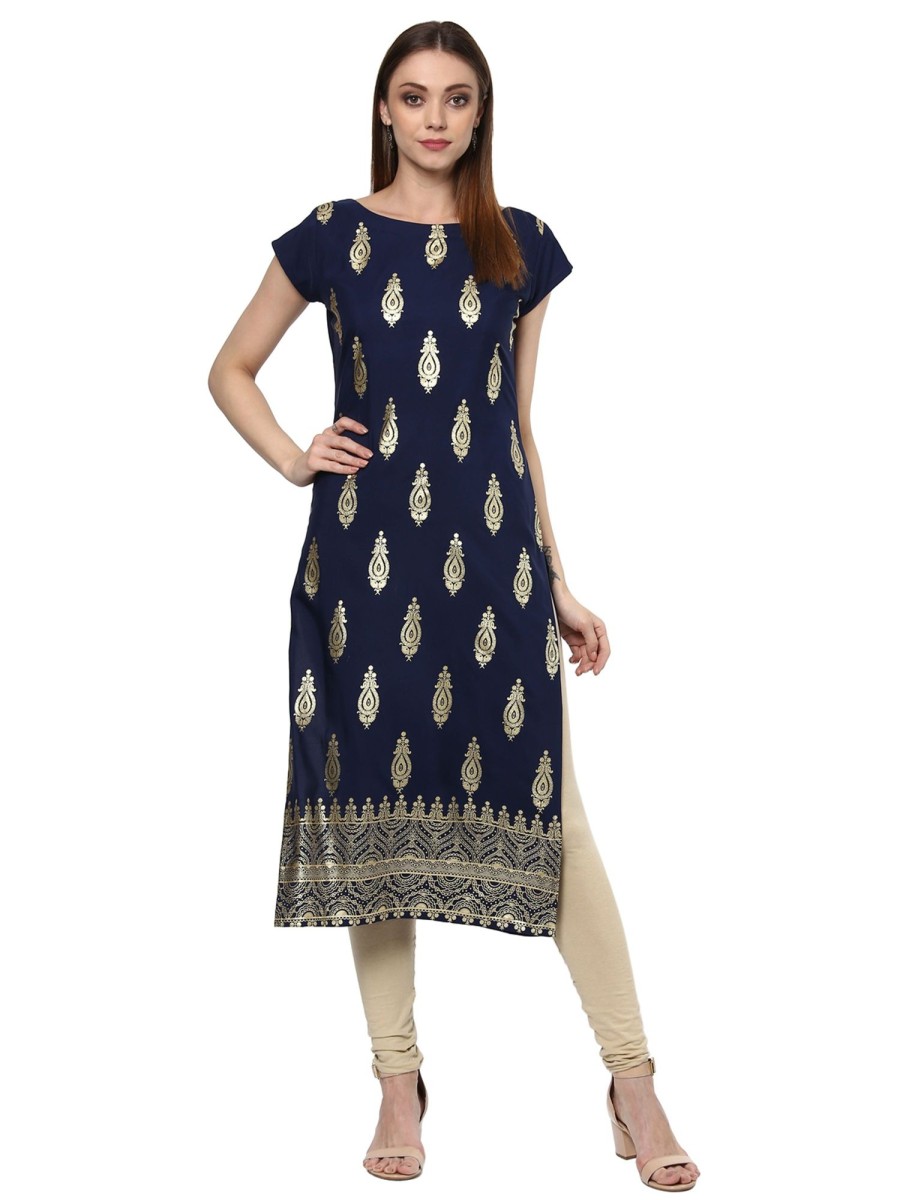 Women Ziyaa | Women Printed Kurta By Ziyaa (1 Pc Set) Blue