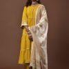 Women Kiswah | Women'S Parzia Haldi Suit Set - Kiswah Mustard