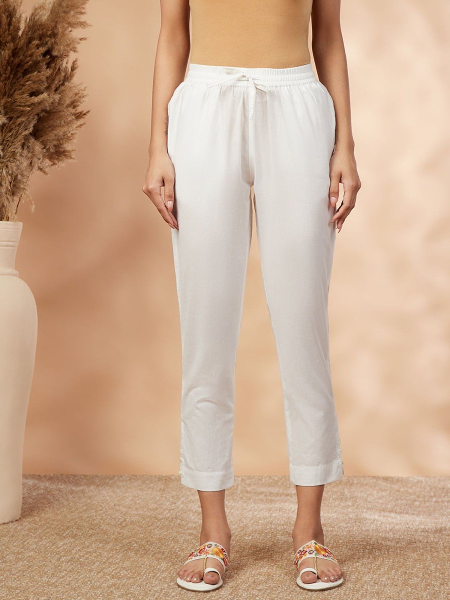 Women IMARA | Women'S Solid Straight Pant - Imara White