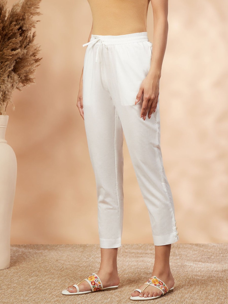 Women IMARA | Women'S Solid Straight Pant - Imara White