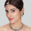 Jewellery Anikas Creation | Designer Antique Polish Traditional Matte Finish Necklace With Earring Maangtika - Anikas Creation Multicolor