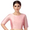 Women Shringaar | Women'S Polyester Plain Coloured Saree Blouse. - Shringaar Pink